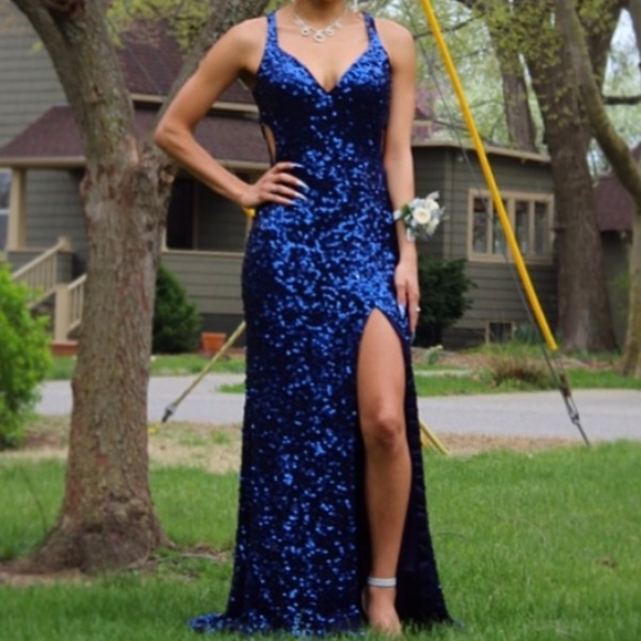 Royal Blue Sequin Dress By Primavera 